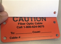 ACP T254MCI "MCI CAUTION FIBER" Tag with Laminated Orange/Black Text, 2.5" X 4"