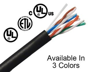 CAT5 CABLE BLACK U/UTP-CMX INDOOR/OUTDOOR 1000ft.