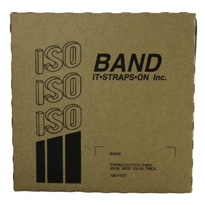 ISO BA205 201 Stainless Steel Black Coated Band. 5/8” x .030 x 100’