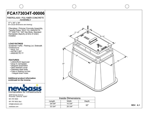 FIBERGLASS VAULT NB H-VAULT NB FCA 17X30X34" T90001