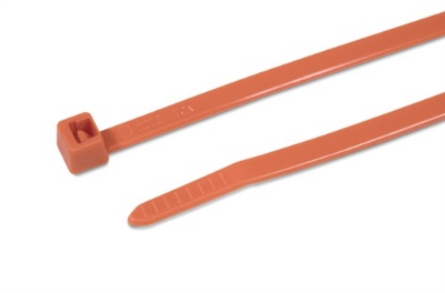 HellermannTyton T50I3M4 MilSpec Cable Tie, 12" Long, MS3367, UL Rated, 50lb Tensile Strength, PA66, Orange
