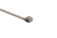 HellermannTyton T50I8M4 MilSpec Cable Tie, 12" Long, MS3367, UL Rated, 50lb Tensile Strength, PA66, Gray, 1000/pkg