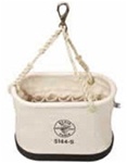 Klein 5144S Canvas Bucket, 10-Inch Oval Bucket 15-Pocket with Swivel Snap