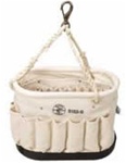 Canvas Bucket, 41-Pocket Oval Bucket with Swivel Snap Klein 5152S