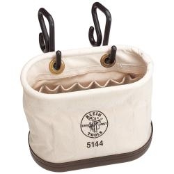 Klein 5144 Canvas Bucket, 15-Pocket Aerial Oval Bucket with Hooks