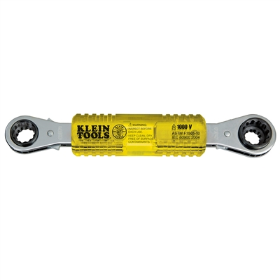 Klein KT223X4-INS Lineman's Insulating Ratcheting 4-in-1 Box Wrench