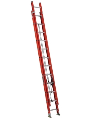 LOUISVILLE LADDER 28-FOOT FIBERGLASS EXTENSION LADDER, 300-POUND LOAD CAPACITY, FE3228