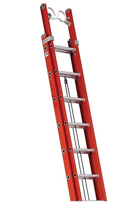 LOUISVILLE 28-FOOT FIBERGLASS EXTENSION LADDER, 300-POUND LOAD CAPACITY ...