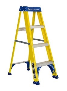 LOUISVILLE LADDER 4-FOOT FIBERGLASS STEP LADDER, TYPE I, 250-POUND LOAD CAPACITY, FS2004