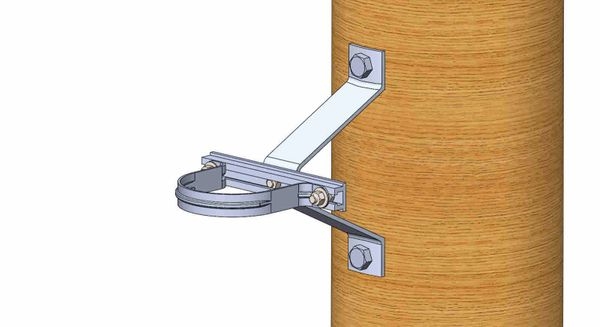 6" V Bracket Standoff with 11" HL-CHANNEL Attached for 1/2" HDWE. Nehrwess 6VNW-11HL