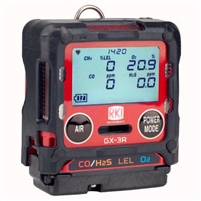 RKI GRKI GX-3R 4 Gas Confined Space Monitor LEL / O2 / H2S / CO with Li-Ion battery pack and 100-240 VAC charger