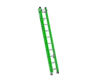 WERNER B7120-2X9085  20FT AERO TYPE IAA FIBERGLASS BOX RAIL/TRI-RUNG EXTENSION LADDER W/ CABLE HOOK, V-RUNG