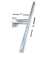 WESANCO Diamond Back w/12" Riser, 24" Horiz. Strut Hot Dip Galvanized W-1021-12-24
