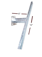 WESANCO Diamond Back w/6" Riser, 12" Horiz. Strut Hot Dip Galvanized W-1021-6-12