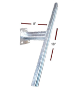 WESANCO Diamond Back w/8" Riser, 18" Horiz. Strut Hot Dip Galvanized W-1021-8-18